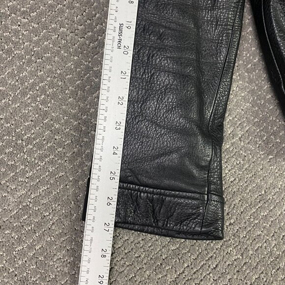 Eddie Bauer Leather Jacket Men's Large Tall LT Heavyweight Bomber Black - Picture 12 of 12